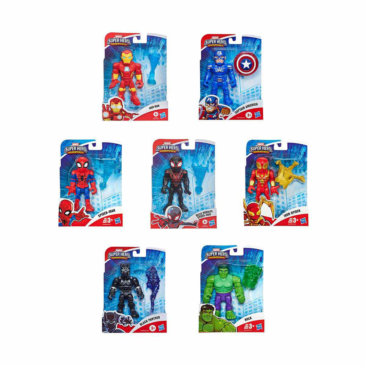 Pack de 6 figurines marvel playskool heroes super hero adventures, figurines