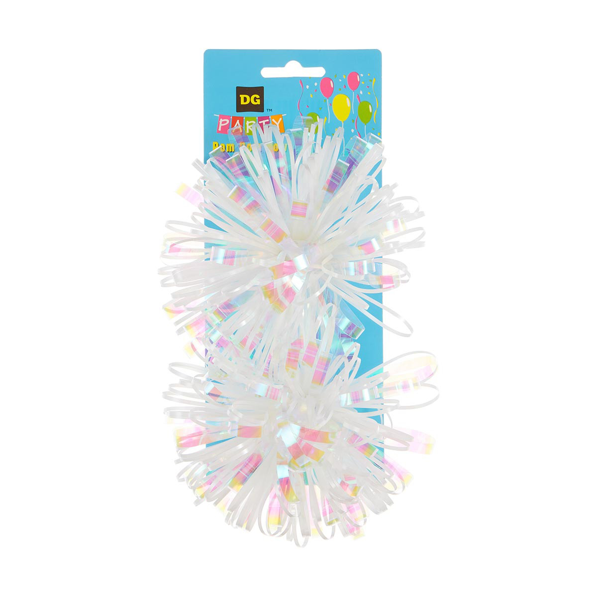 321 Party! Pom Pom Bow Tinsel Assorted, 2 Count