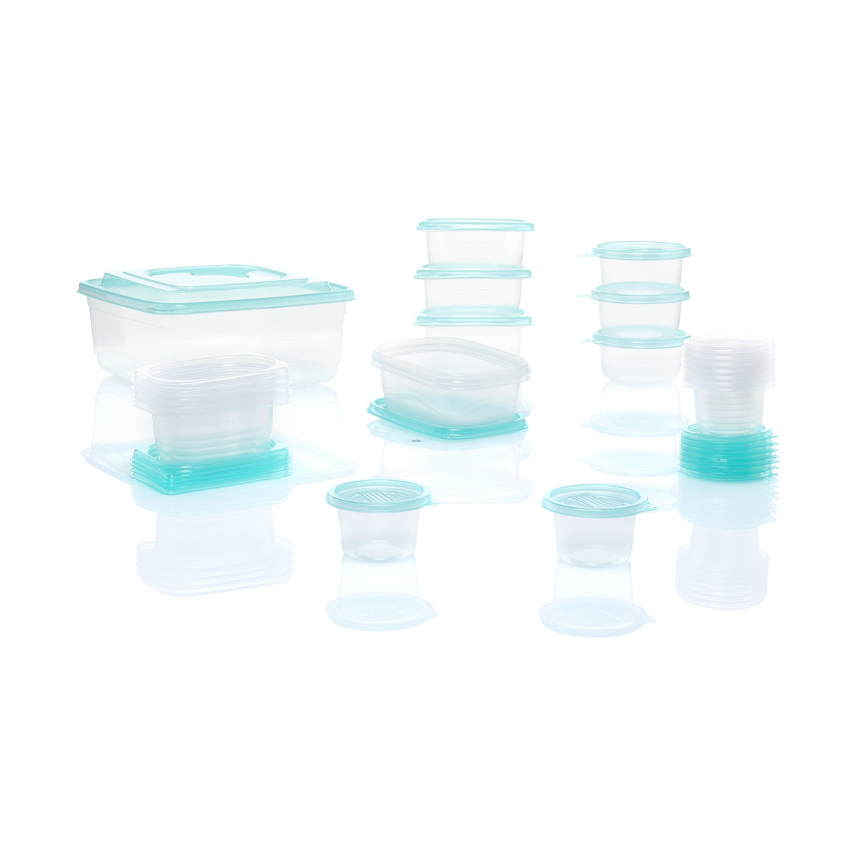 Mainstays 92 Piece Plastic Food Storage Container Set, Clear