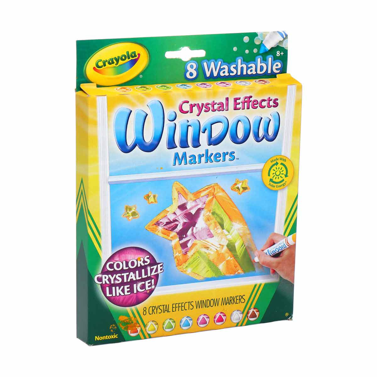 Crayola Washable Crystal Effects Window Markers, 8 Count