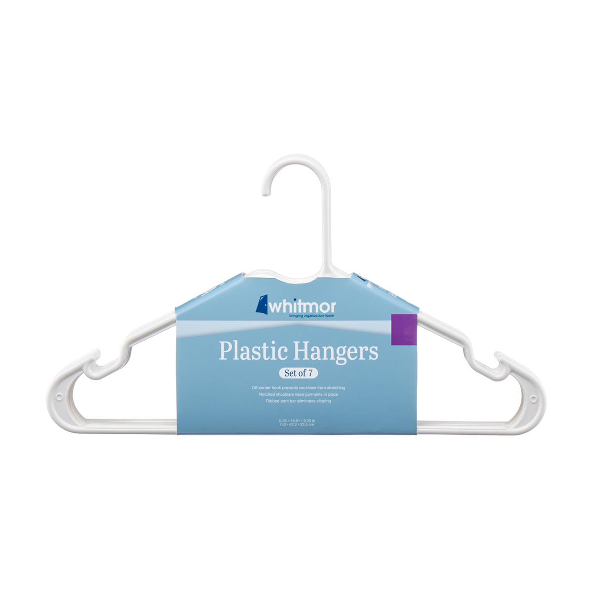 White Tubular Hangers, 7 Pack