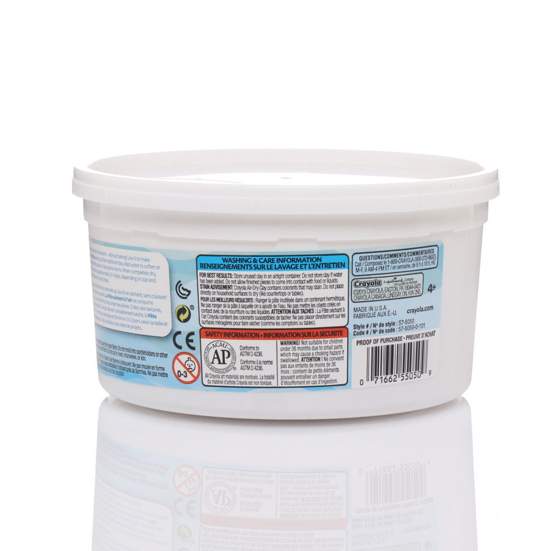  Crayola Air Dry Clay 2.5 Lb Bucket, White : Arts