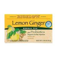 Bigelow Lemon Ginger Herbal Tea Plus Probiotics, 18 Bags