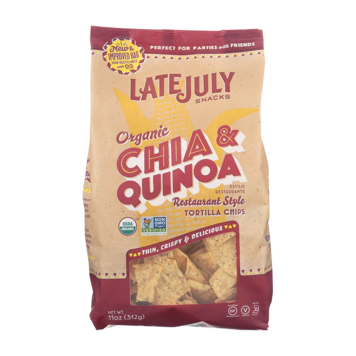 Late July Organic Chia & Quinoa Restaurant Style Tortilla Chips, 11 oz.