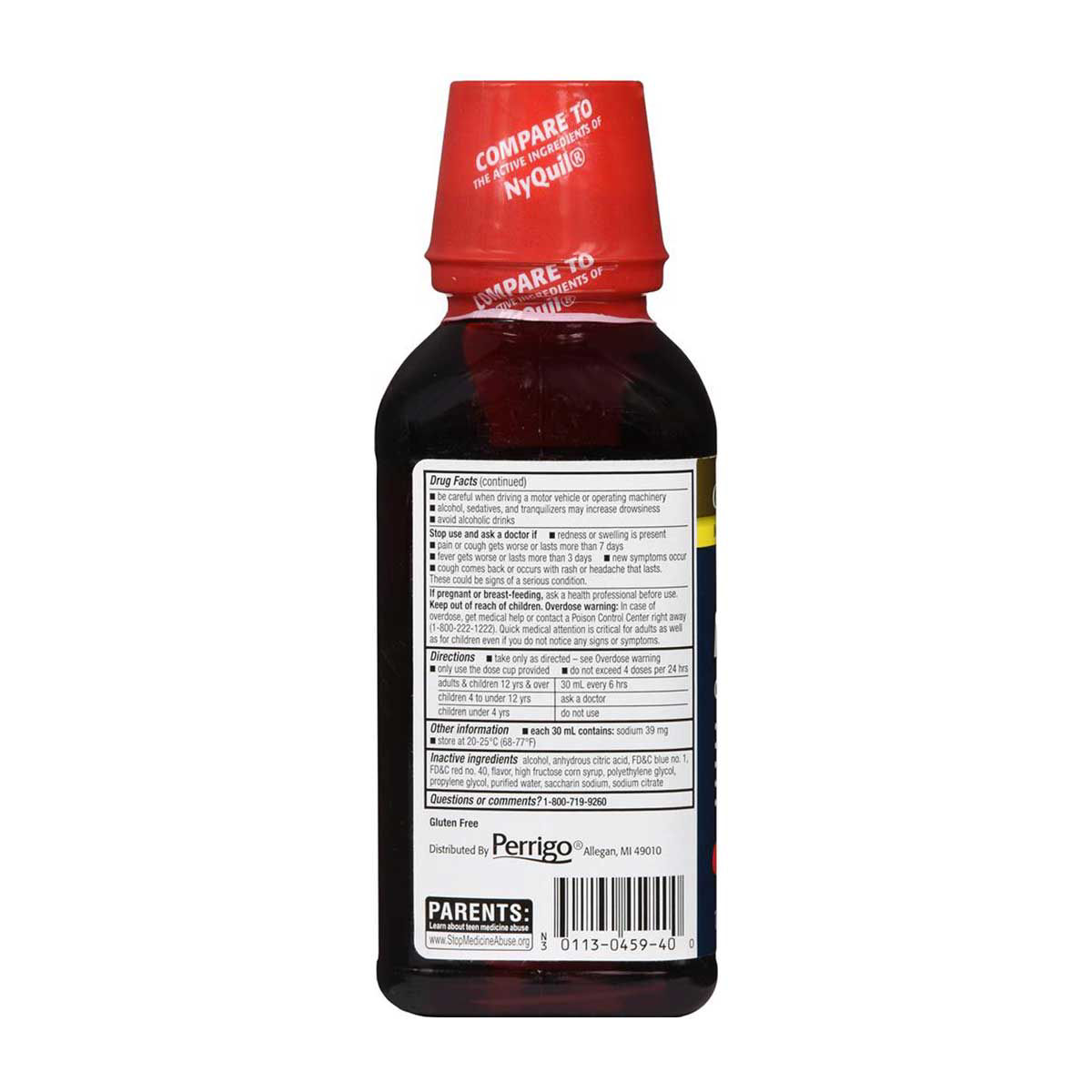 GoodSense NightTime Cold & Flu MultiSymptom Relief Liquid, Cherry, 12 fl. oz.