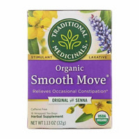 Traditional Medicinals Organic Smooth Move Herbal Stimulant Laxative Wrapped Tea Bags, 16 Count