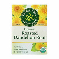 Traditional Medicinals Organic Roasted Dandelion Root Herbal Tea Bags, 16 Count