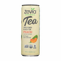 Zevia Organic Peach Sweetened Black Tea 12 fl. oz. Can