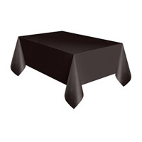 321 Party! Plastic Black Tablecloth, 54 in x 108 in