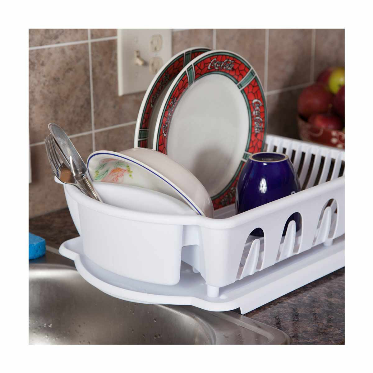 Popity Home Kitchen Sink Side Drainboard Draining Dish Drying Rack