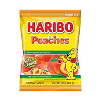 Haribo Peaches Gummy Candy Bag, 4 oz.