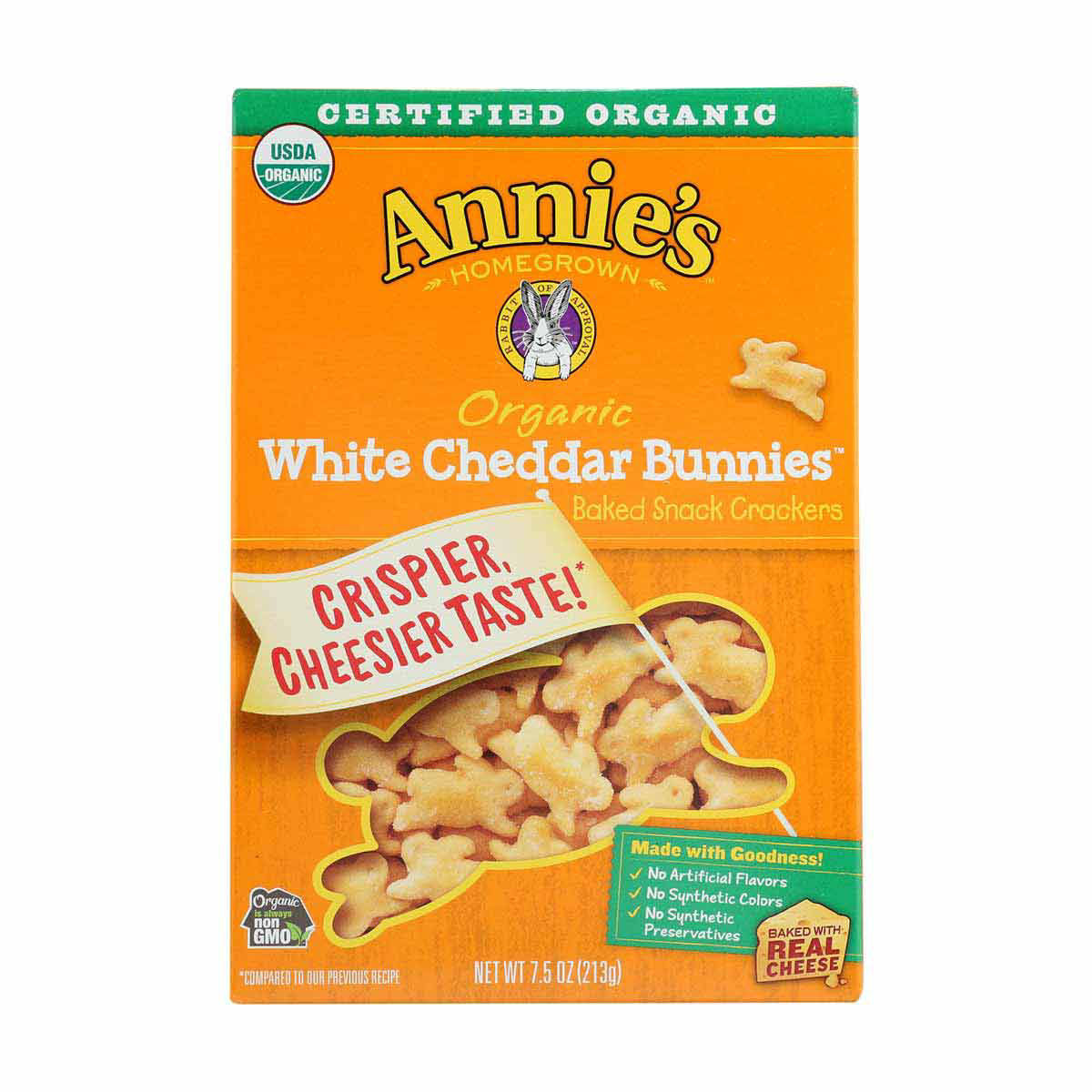 Annie's Homegrown White Cheddar Bunny Crackers, 7.5 oz.