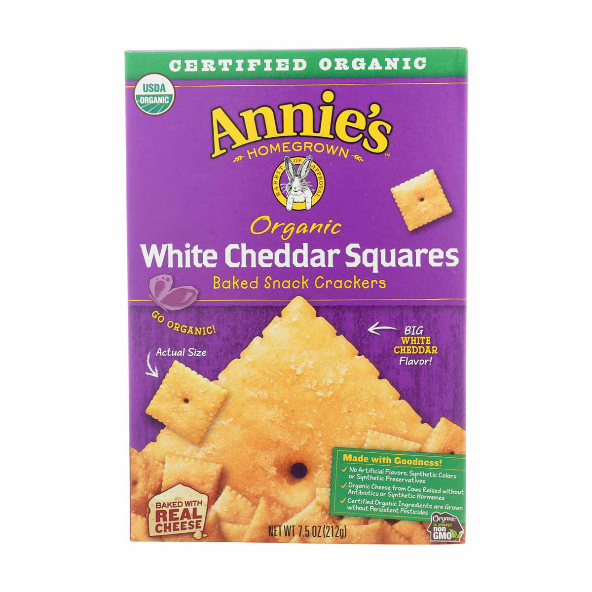 Annie's Homegrown Baked White Cheddar Squares, 7.5 oz.