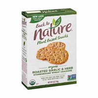 Back to Nature Organic Roasted Garlic & Herb Stoneground Wheat Crackers, 6 oz.