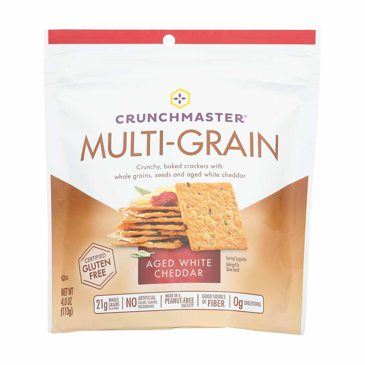 Crunchmaster Multigrain Aged White Cheddar Crackers, 4 oz.
