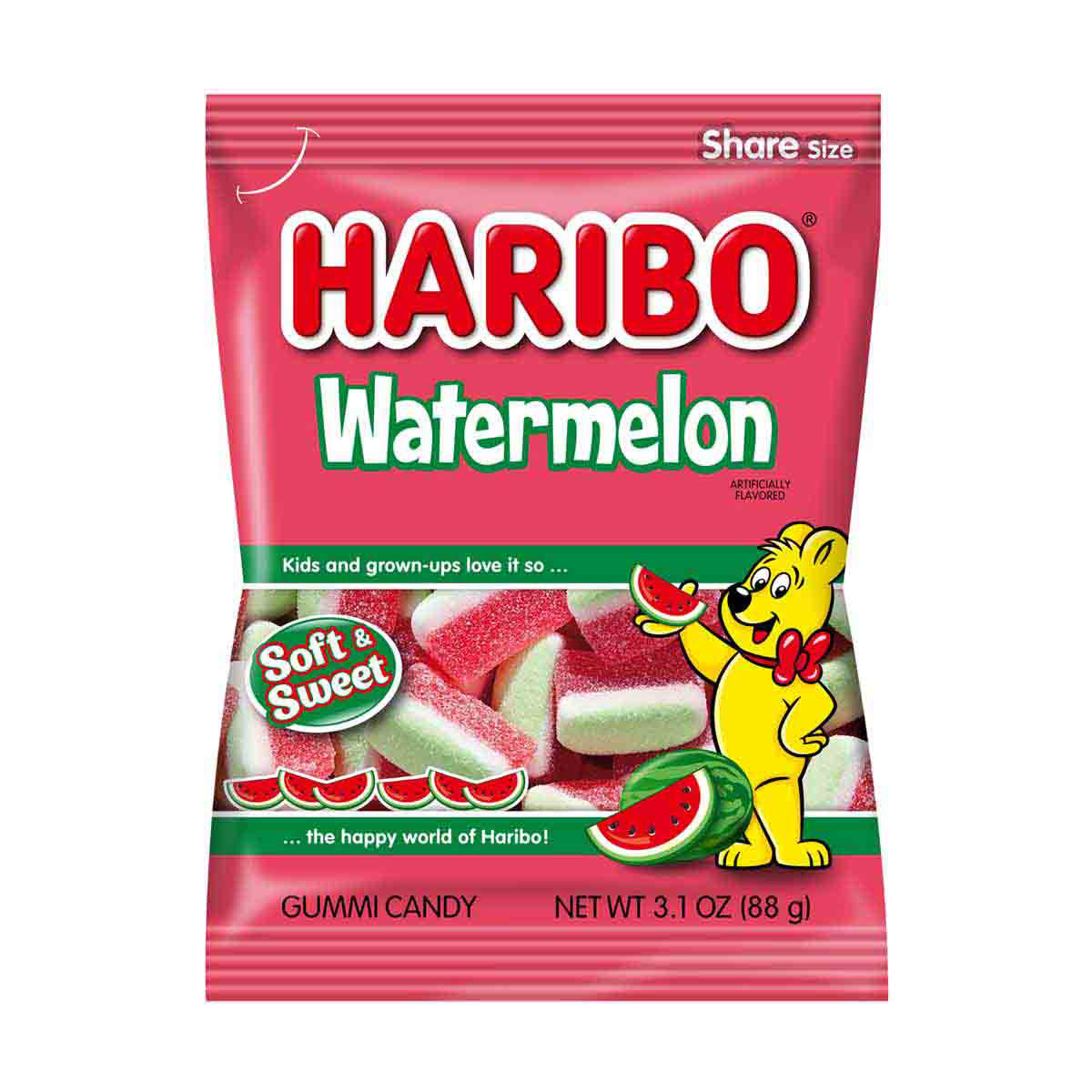 Haribo Watermelon Gummy Candy, 3.1 oz.