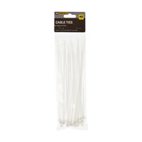 Pro Essentials Natural White Cable Ties, 40 Count
