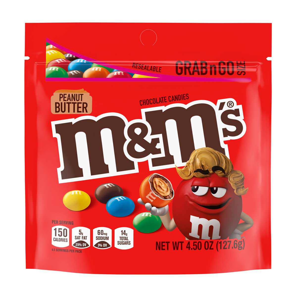 M&M's Peanut Butter Chocolate Candy, 4.50 oz