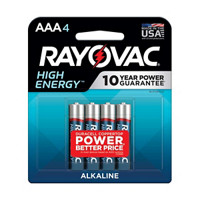 Rayovac High Energy Alkaline AAA Batteries, 4 Pack