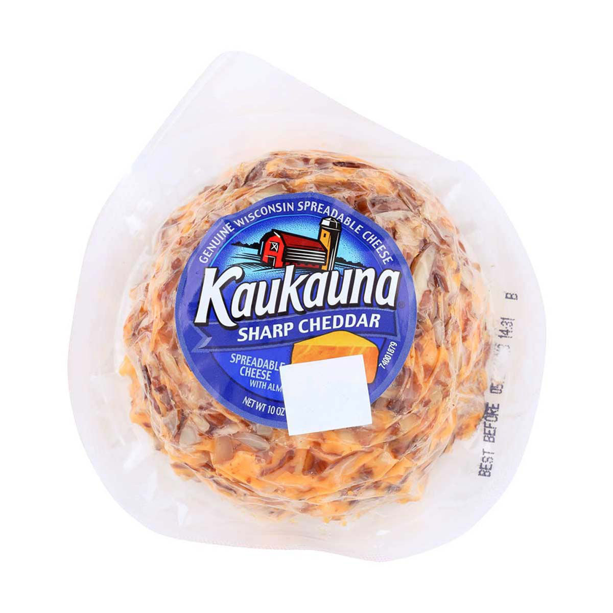 Kaukauna Spreadable Sharp Cheddar Cheese with Almonds, 10 oz.
