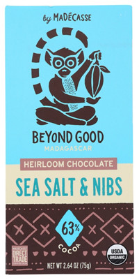 Beyond Good Madagascar Sea Salt and Nibs Heirloom Chocolate Bar