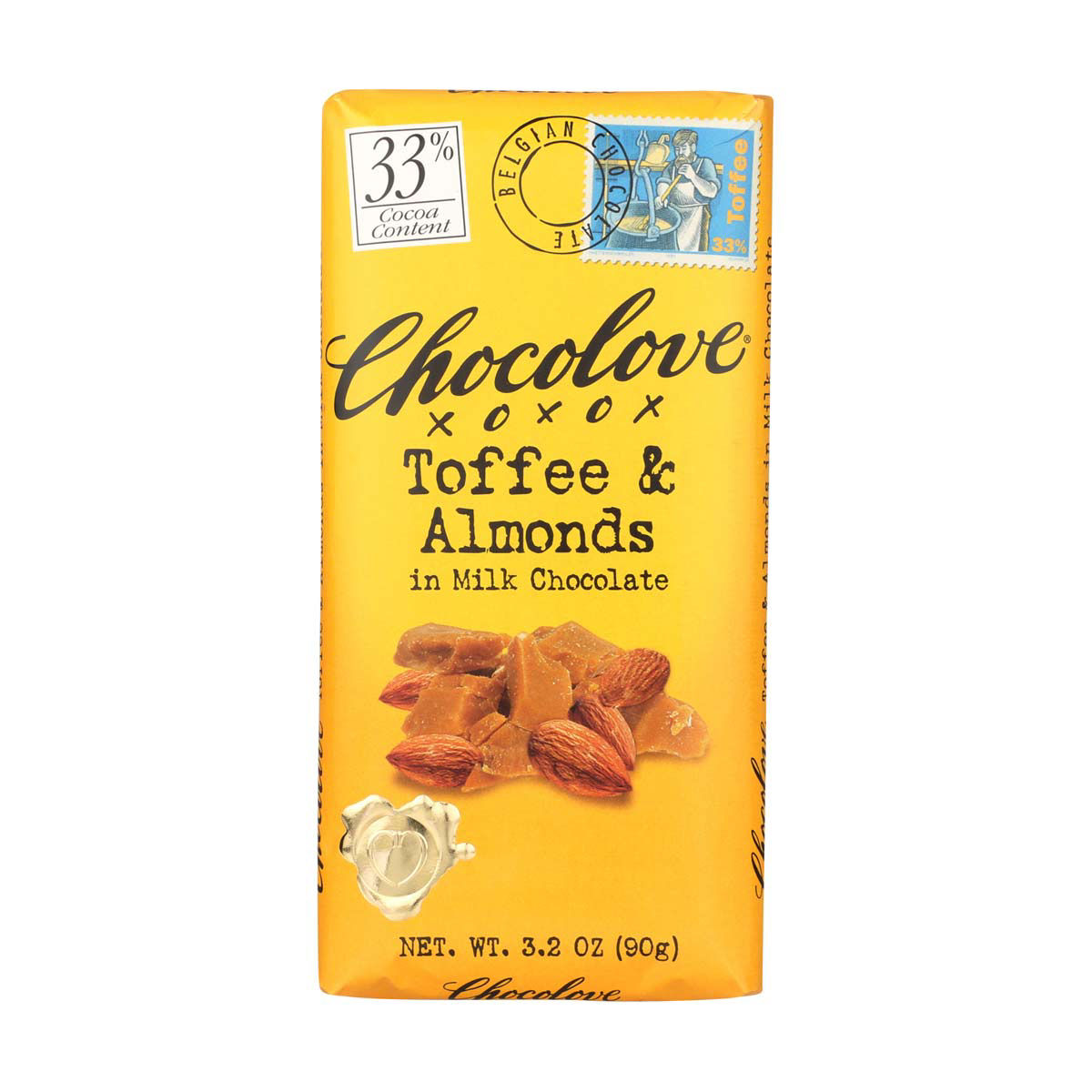 Chocolove Toffee & Almonds in Milk Chocolate Bar