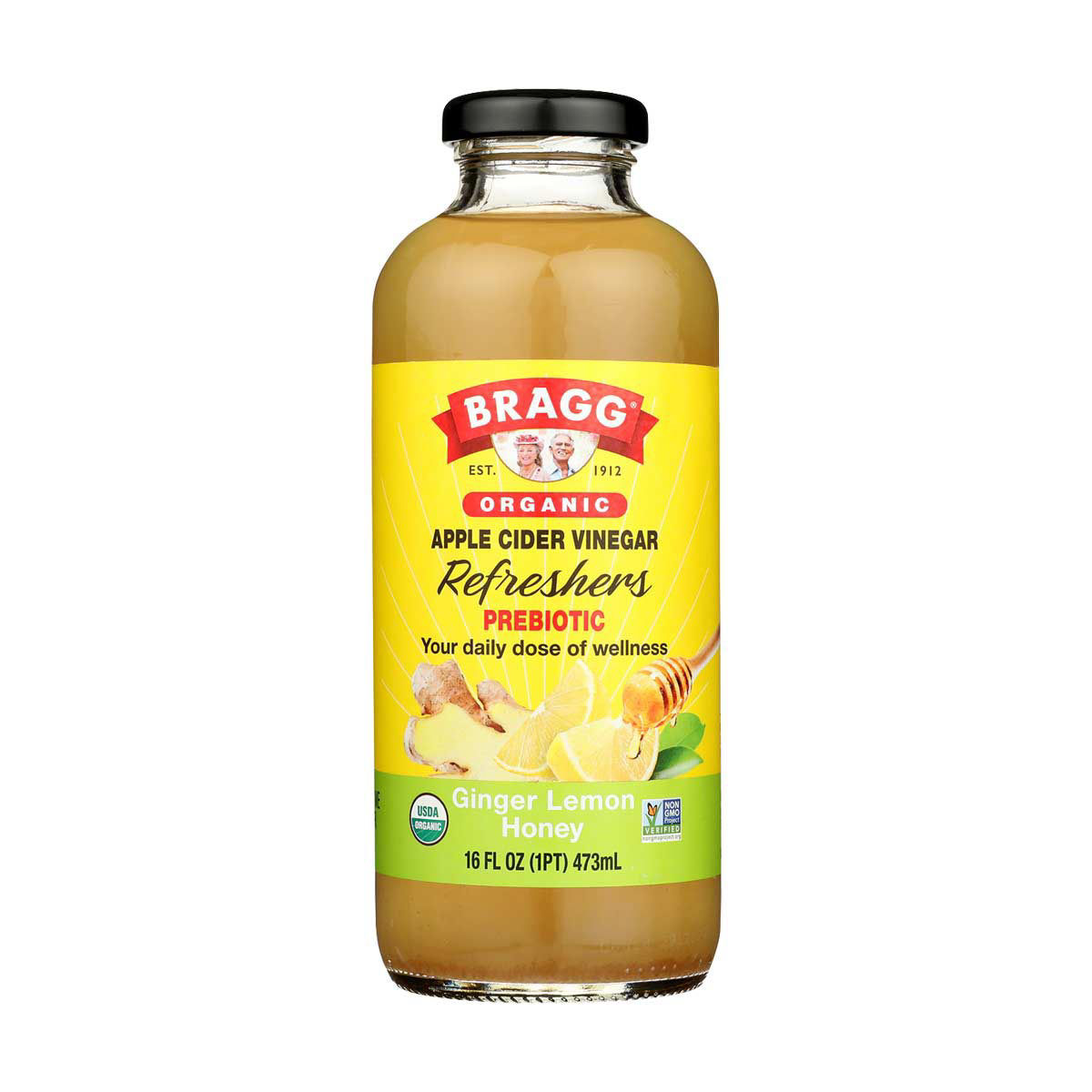Bragg Organic Apple Cider Vinegar Prebiotic Refreshers, Ginger Lemon