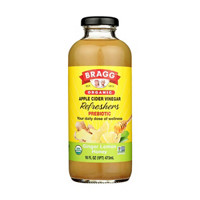 Bragg Organic Apple Cider Vinegar Prebiotic Refreshers, Ginger Lemon Honey, 16 fl. oz