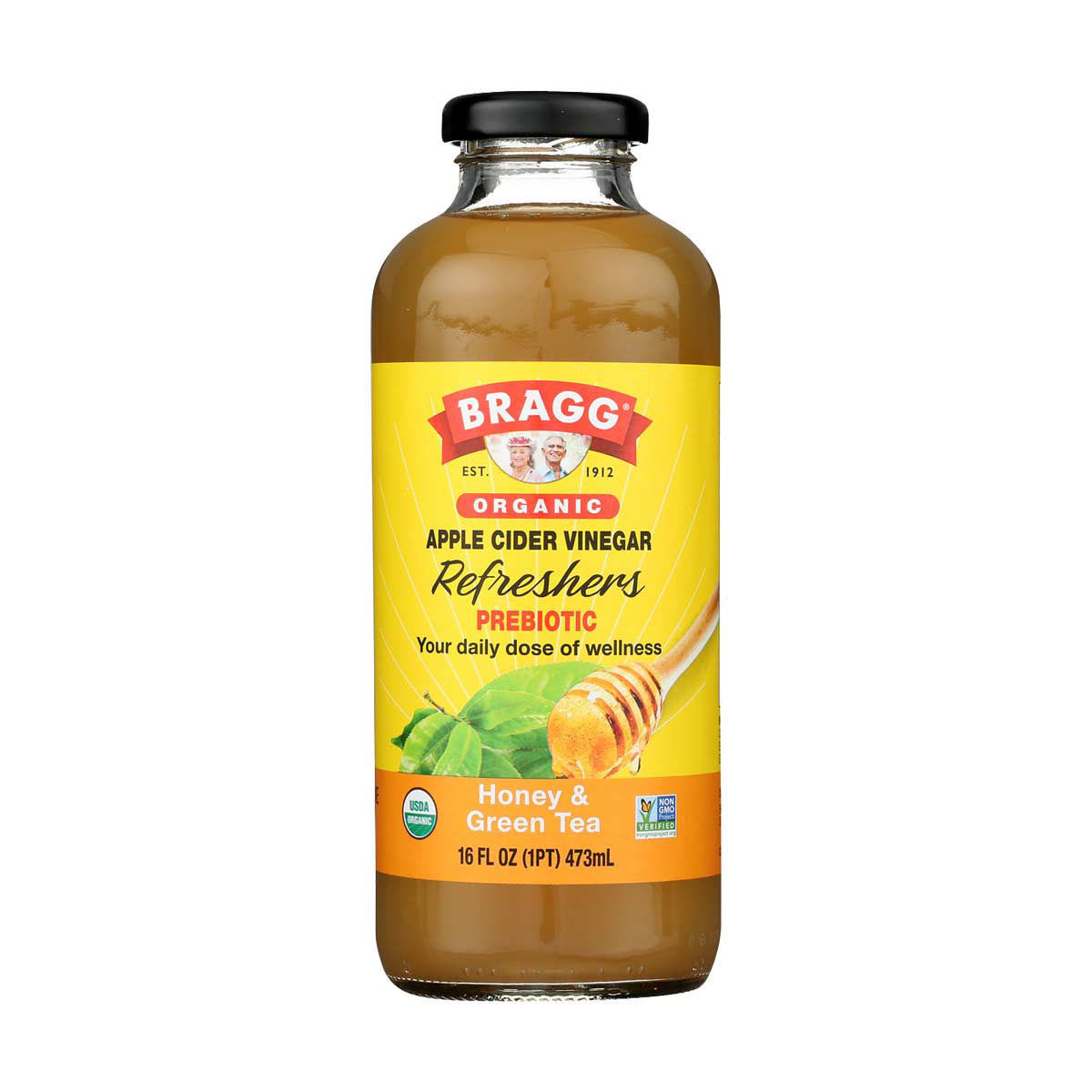 Bragg Organic Apple Cider Vinegar Prebiotic Refreshers, Honey Green Tea