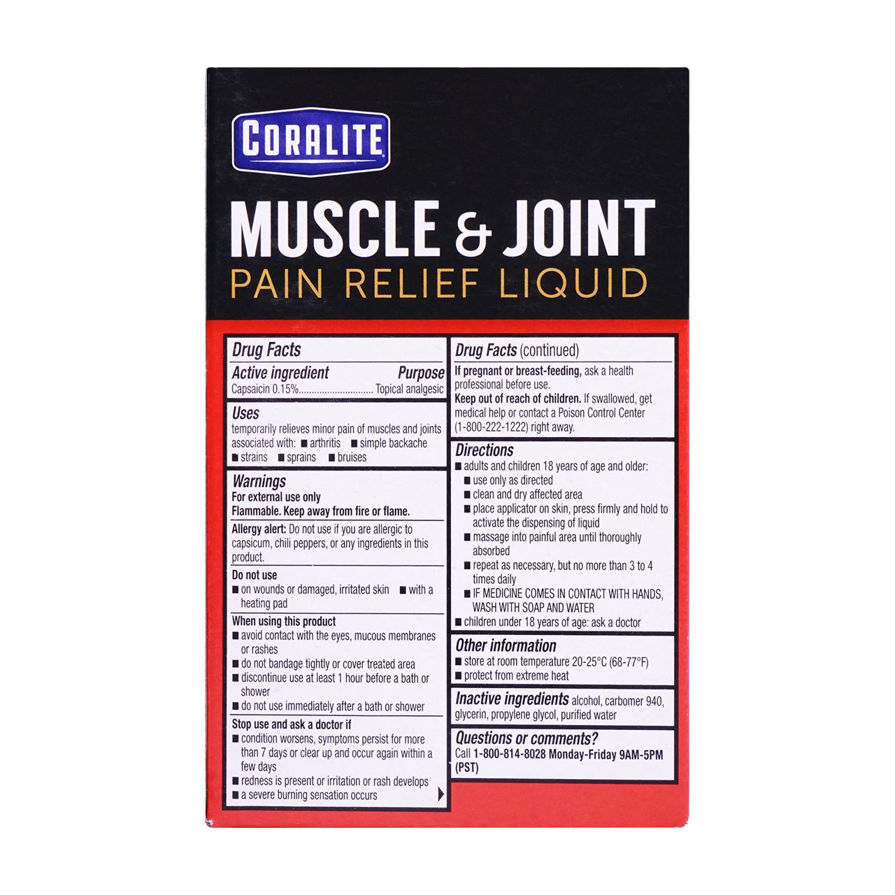 Coralite Muscle & Joint Pain Relief Liquid, 1.35oz.