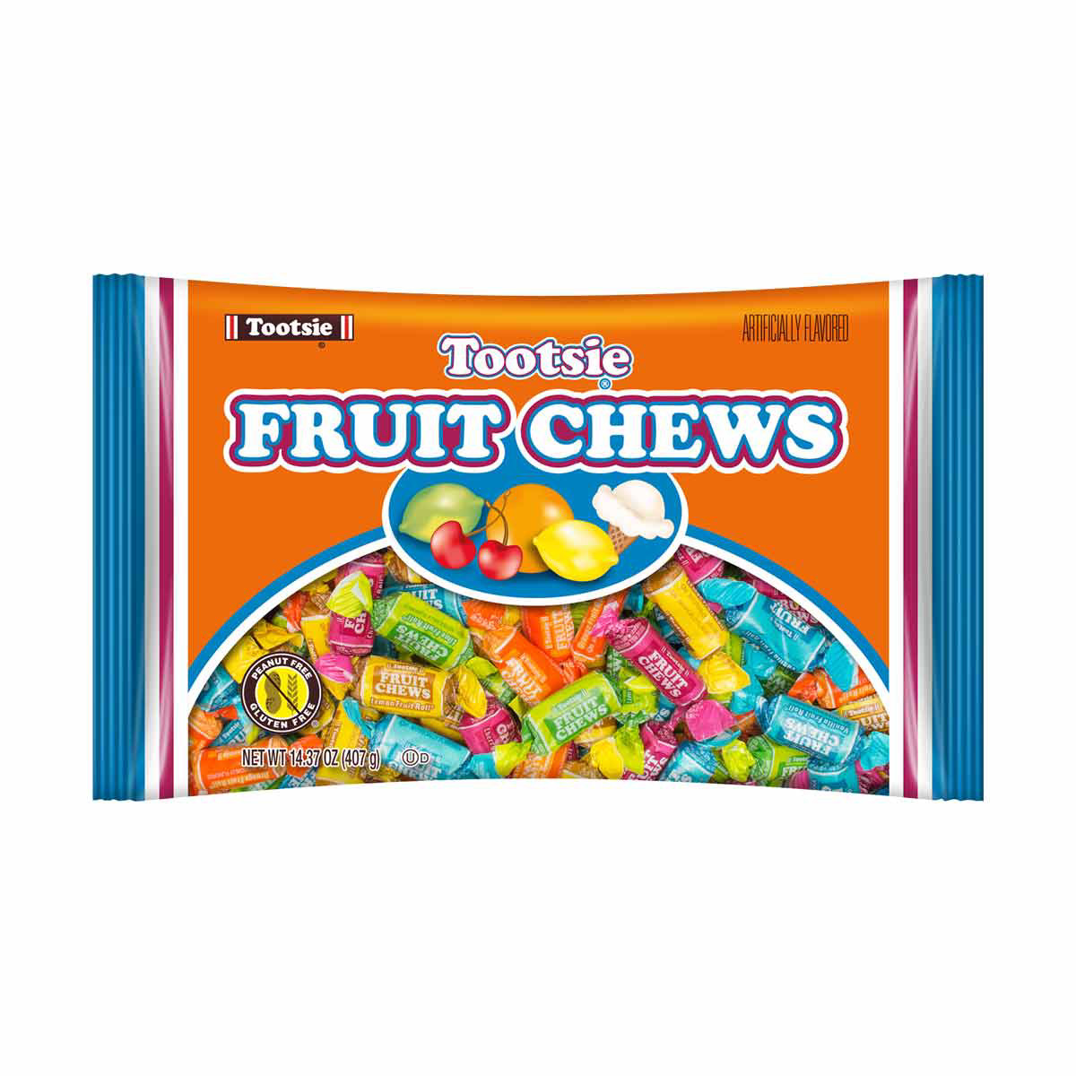  Tootsie Roll Fruit Chews - 1 Pound Bag - Assorted Candy -  Chewy, Fruity And Delicious - Cherry, Lemon, Lime, Orange And Vanilla - -  Individually Wrapped Candy - Fresh