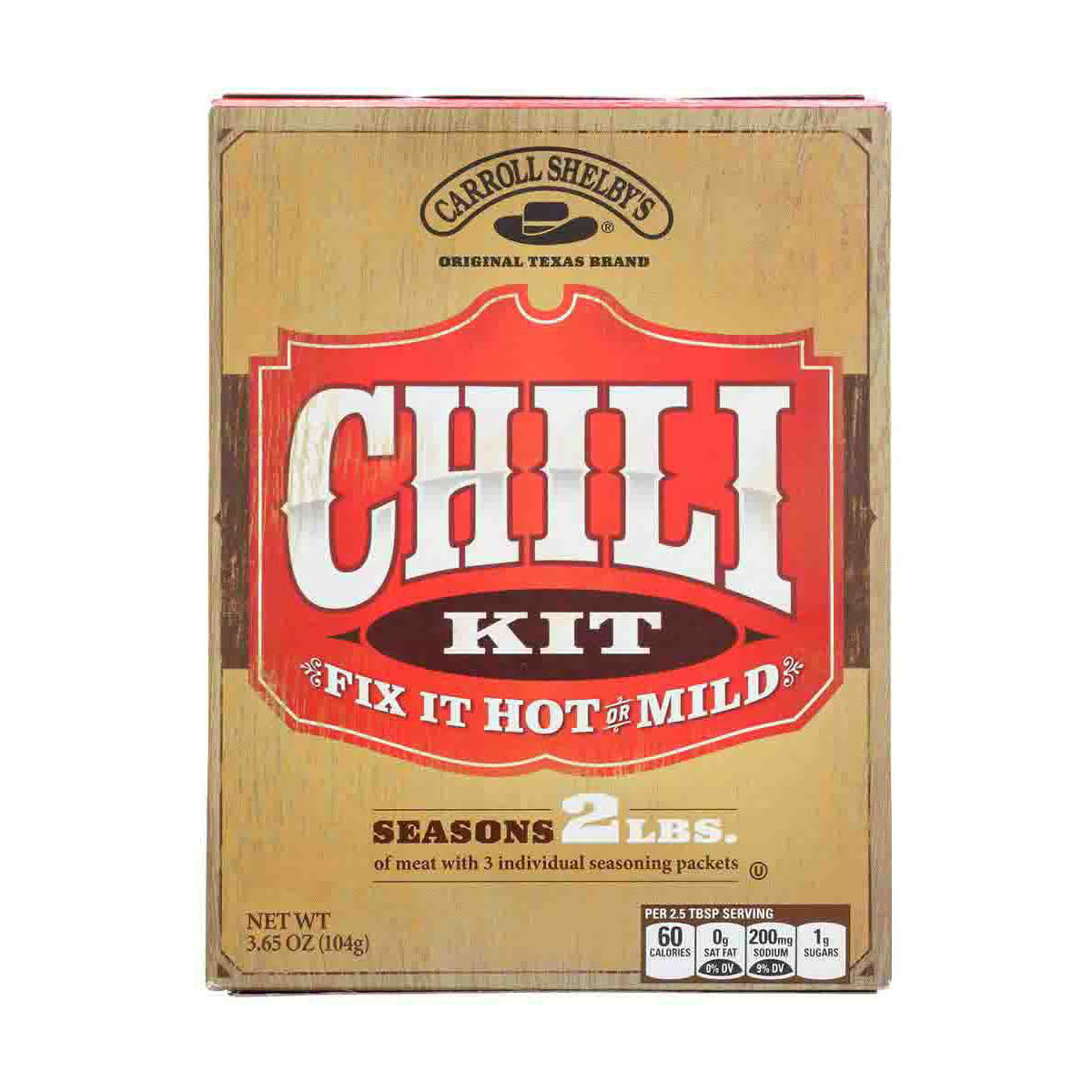 Carroll Shelby's Original Texas Chili Kit 3.65 oz - Reily Products