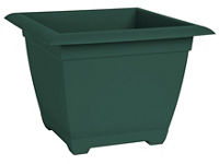 Dayton Recycled Ocean Plastic Square Deck Box Planter, Turtle Green, 15 in.