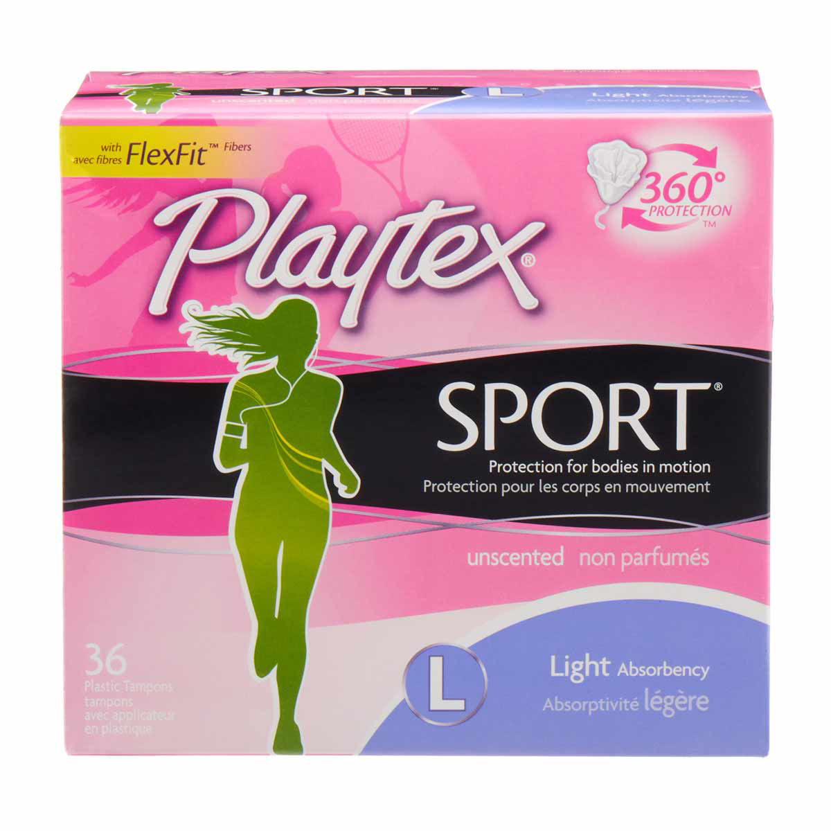 Playtex Sport Unscented Light Absorbency Tampons, 36 Count