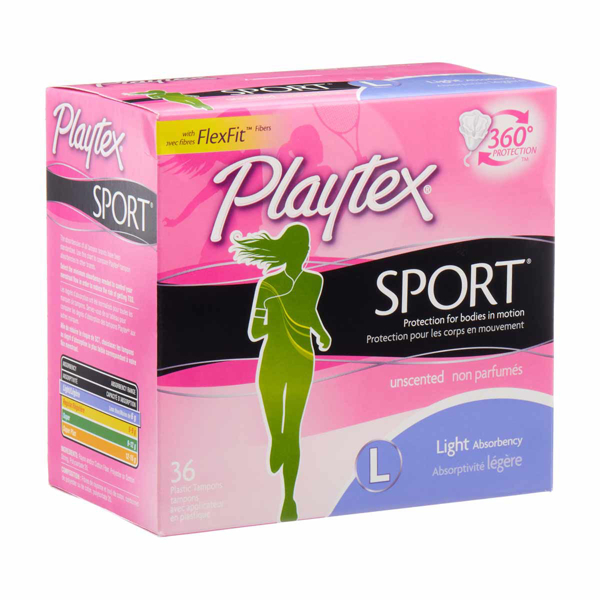Playtex Sport Unscented Light Absorbency Tampons, 36 Count