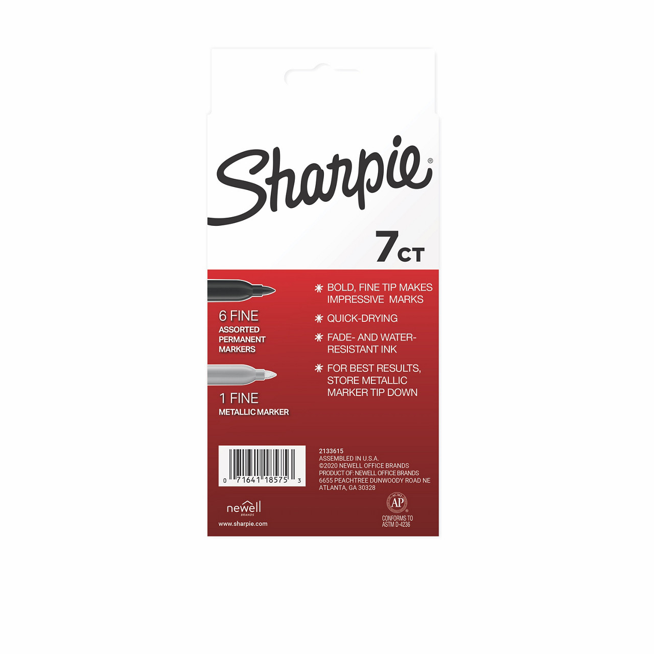 Sharpie FINE-TIP Marker Asst Color + Bonus Pen.