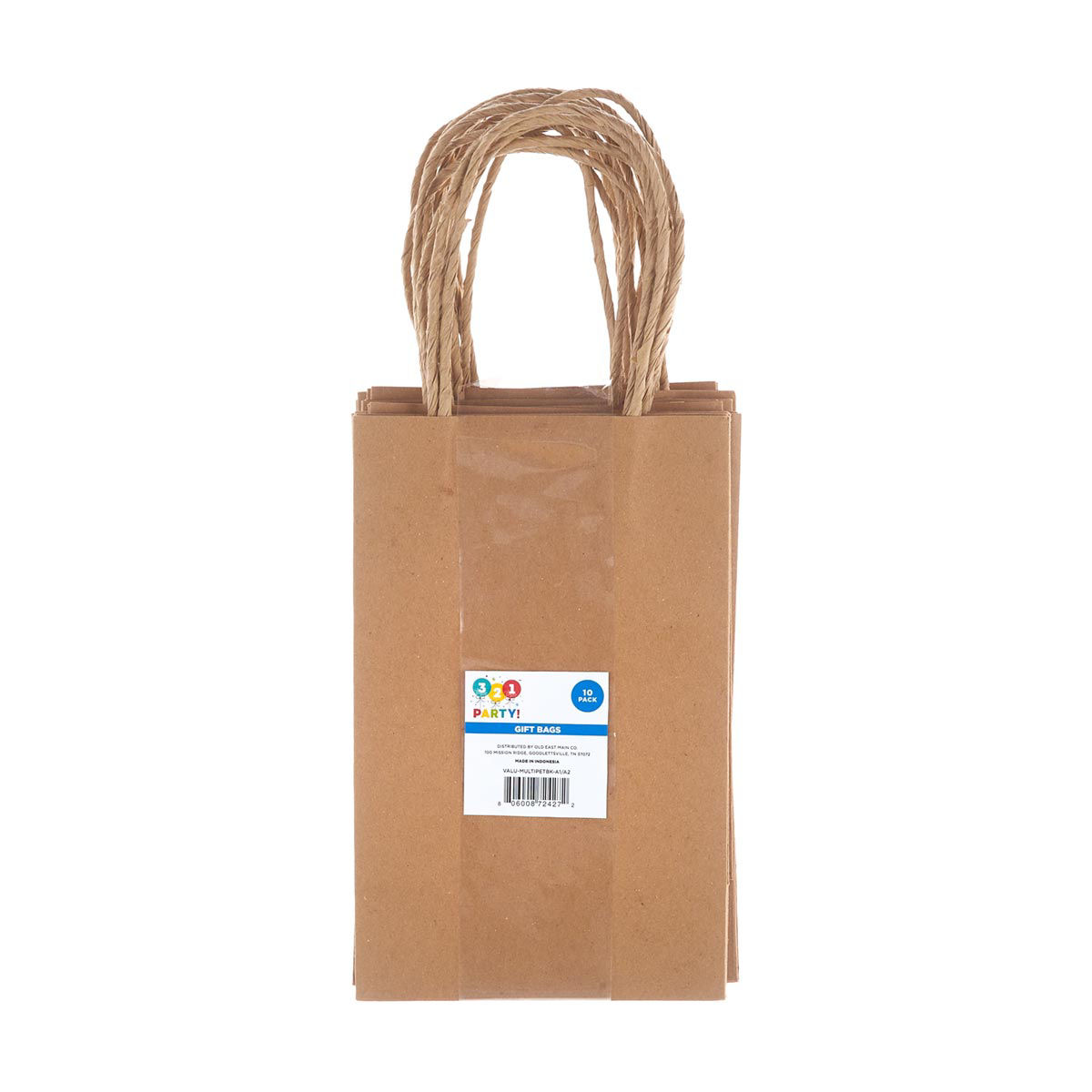 Gift Bags, Brown, 10 Pack