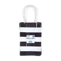 Gift Bags, Black and White Striped, 10 Pack