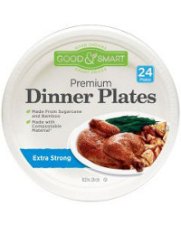 Good & Smart Home Eco-Friendly Extra Strong Dinner Plates, 24 ct
