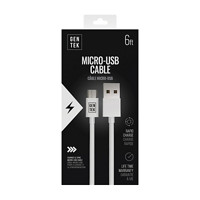 GENTEK White High Speed Type C Charging Cable, 6 ft.