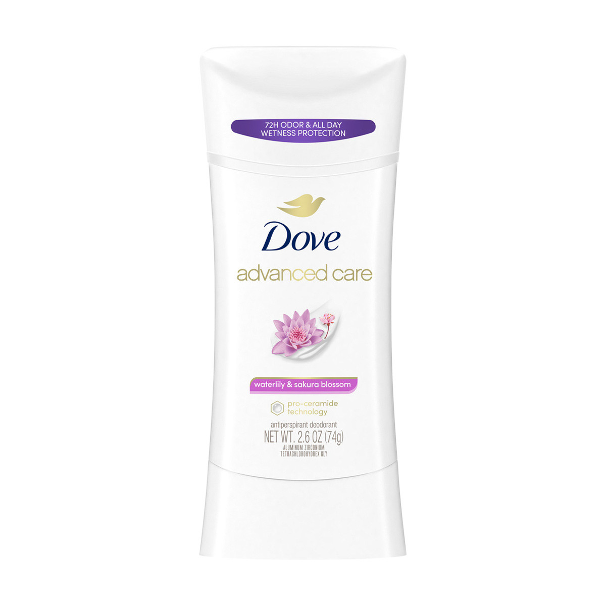 Dove Advanced Care Antiperspirant Deodorant, Waterlily and Sakura Blossom, 2.6 oz