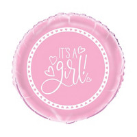 18" Foil Pink Hearts Baby Shower Balloon