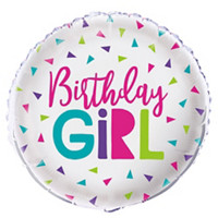 18" Foil Confetti "Birthday Girl" Balloon