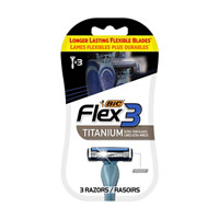 BIC Flex 3 Titanium Men's Disposable Razors, 3