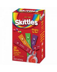 Skittles Zero Sugar Singles To Go Drink Mix, Variety Pack, 1.76 oz, 20 ct