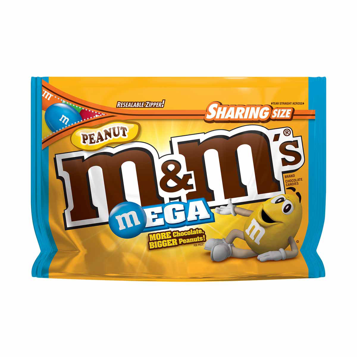 M&M's, Mega Peanut Chocolate Candy Sharing Size, 9.6 Oz. 