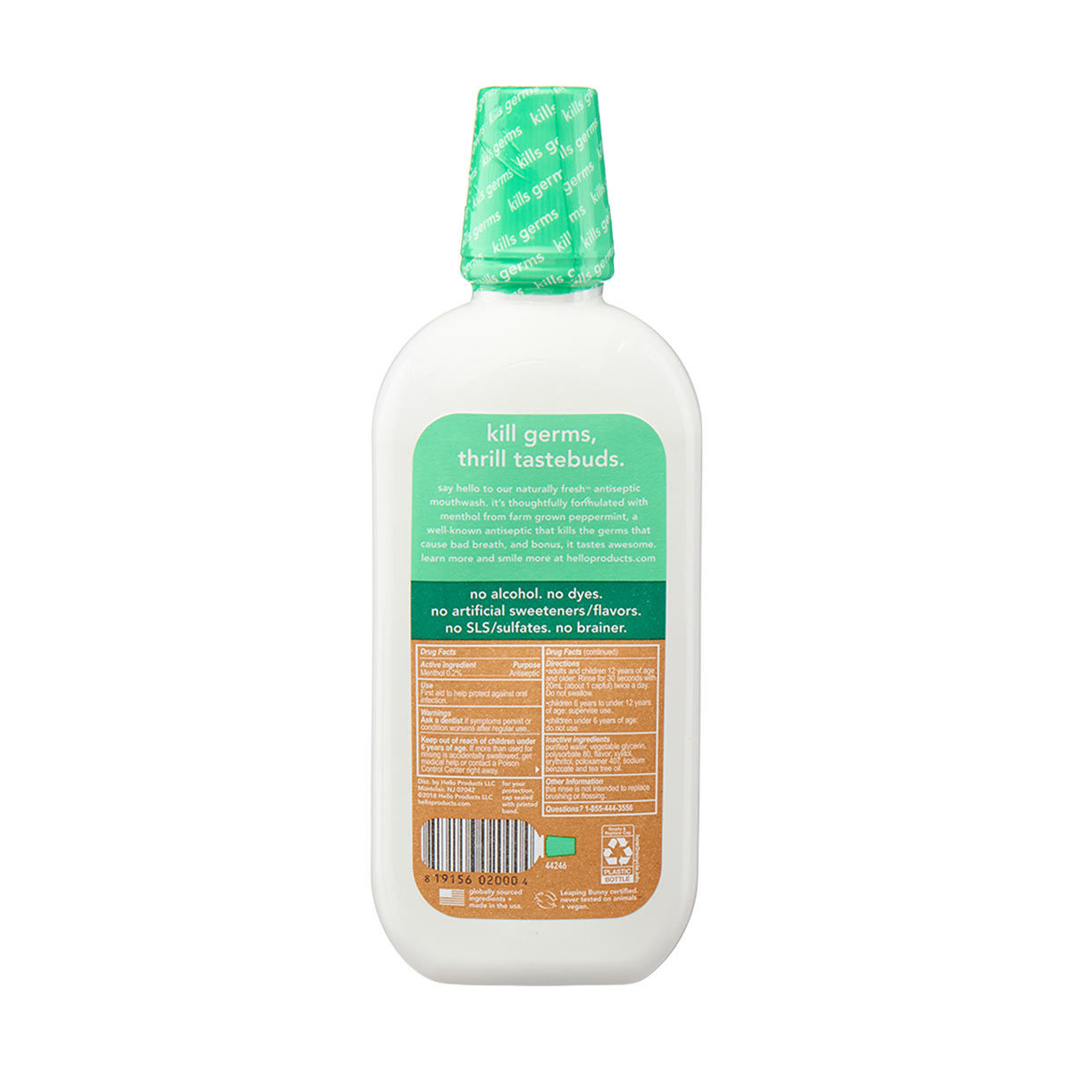 Hello Naturally Fresh Antiseptic Mouthwash, 16 fl. oz.