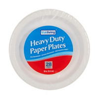Trueliving Heavy Duty White Paper Plates, 10 in,