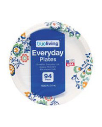 True Living Everyday Paper Plates, 94 Count