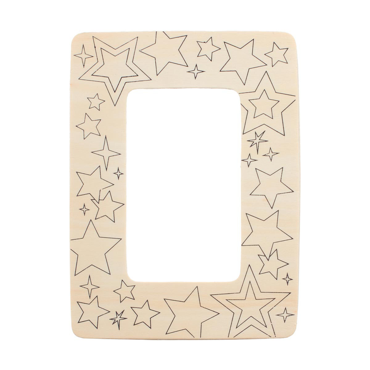 Wood Color-In Frame with Star Design